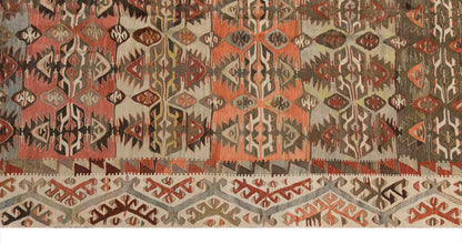Vintage Large Konya Alibeyhöyük Kilim, 162 x 358 cm / 5.4 x 11.9 ft Kilim