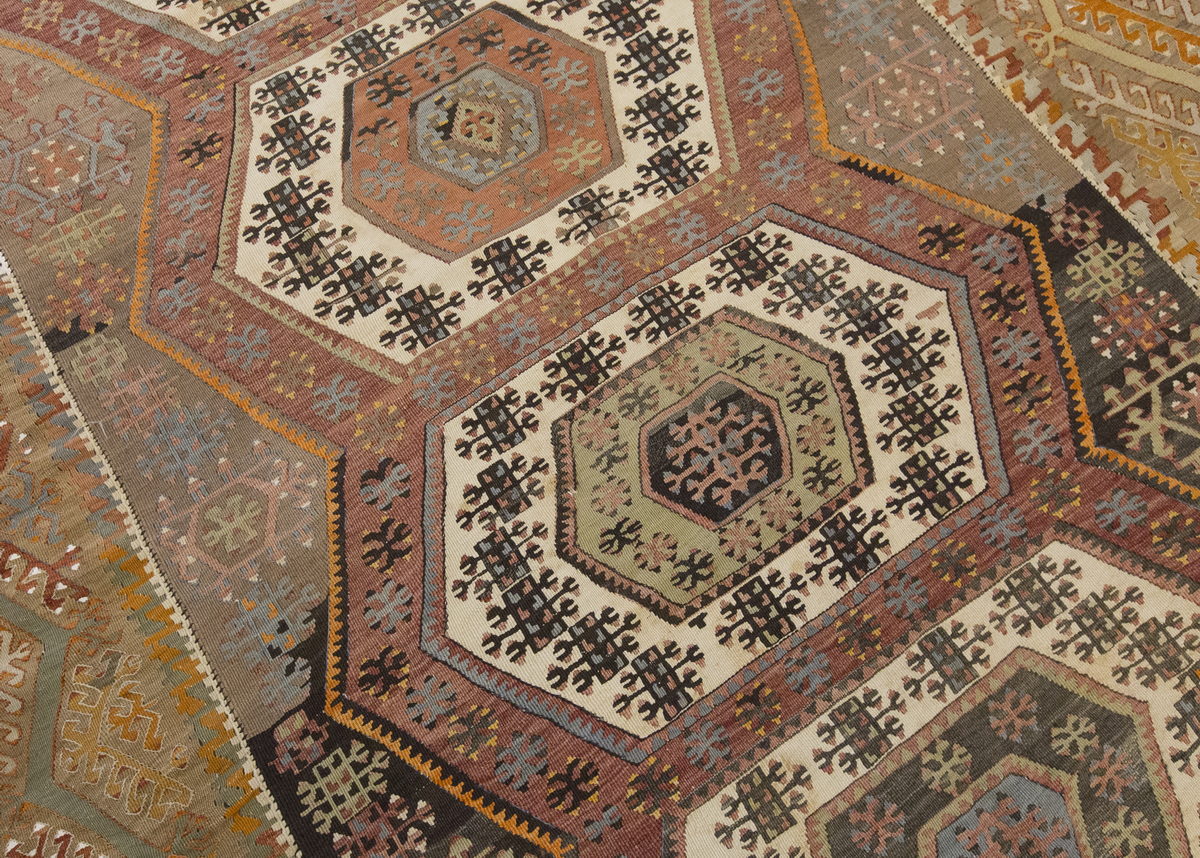 Vintage Large Konya Hotamış Kilim, 187 x 394 cm / 6.2 x 13 ft Kilim