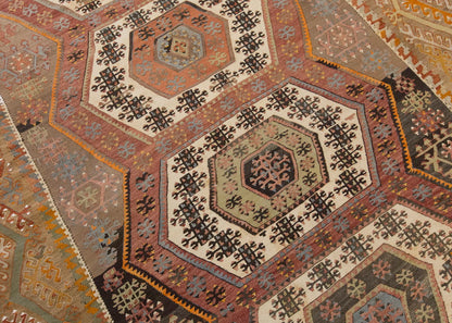 Vintage Large Konya Hotamış Kilim, 187 x 394 cm / 6.2 x 13 ft Kilim