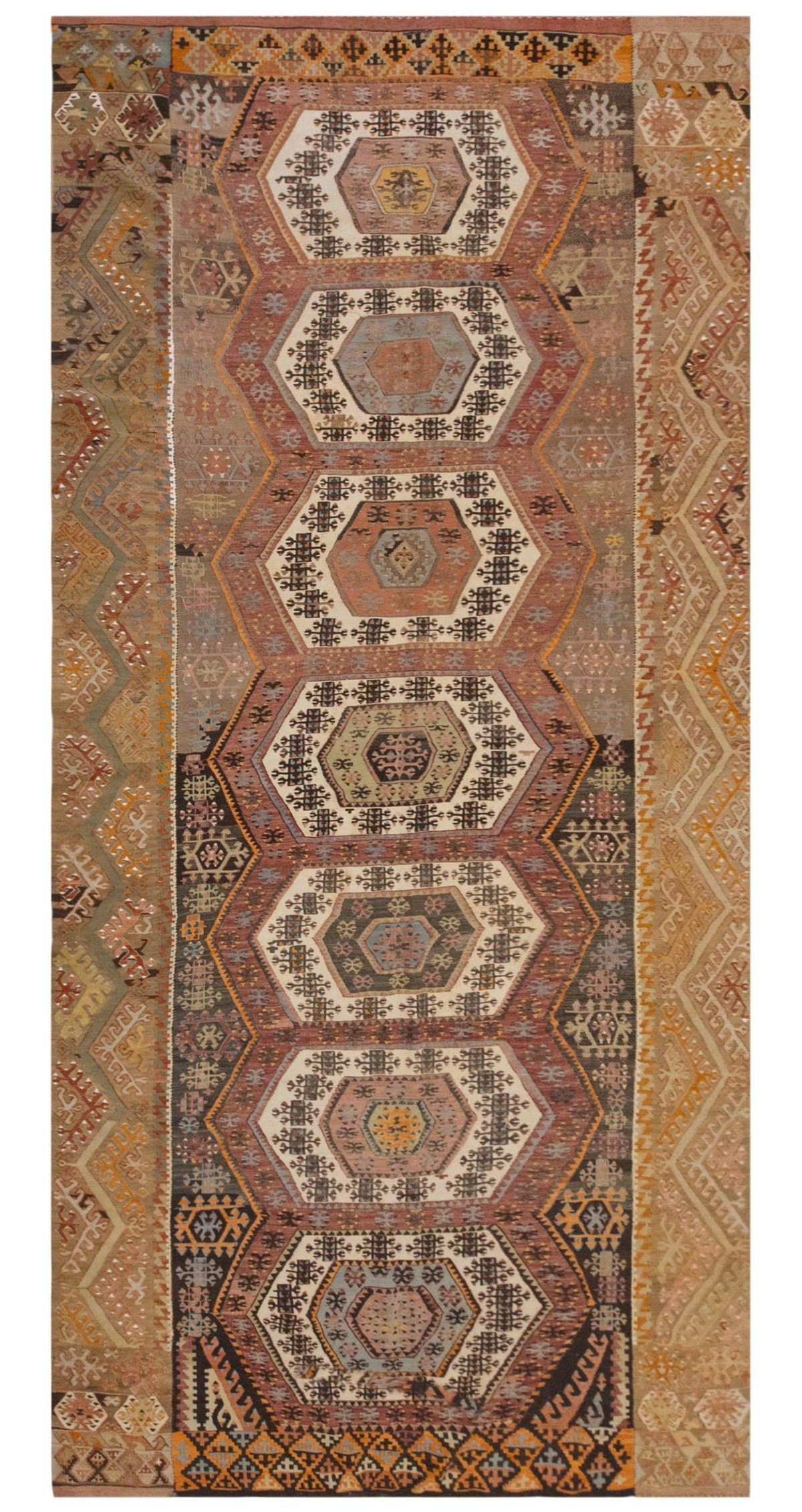 Vintage Large Konya Hotamış Kilim, 187 x 394 cm / 6.2 x 13 ft Kilim