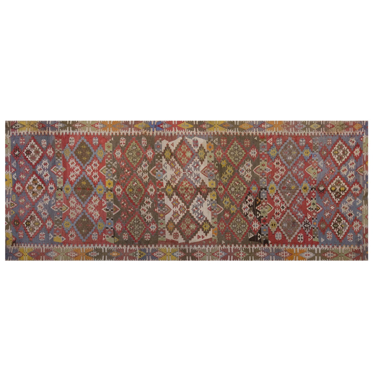 Vintage Large Konya Kilim, 140 x 376 cm / 4.7 x 12.4 ft Kilim