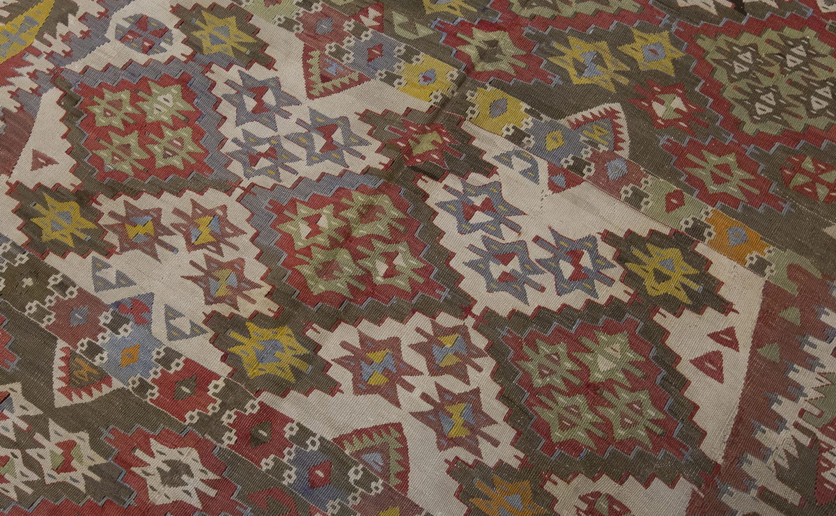 Vintage Large Konya Kilim, 140 x 376 cm / 4.7 x 12.4 ft Kilim