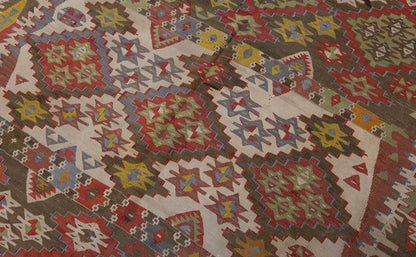 Vintage Large Konya Kilim, 140 x 376 cm / 4.7 x 12.4 ft Kilim