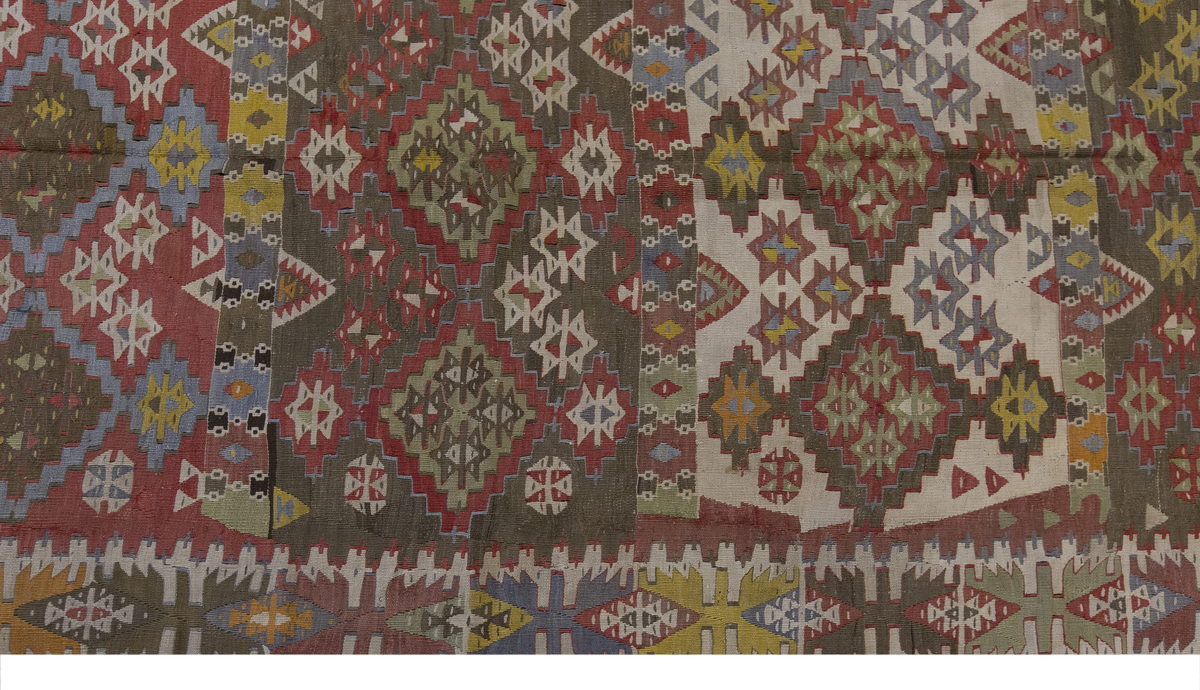 Vintage Large Konya Kilim, 140 x 376 cm / 4.7 x 12.4 ft Kilim