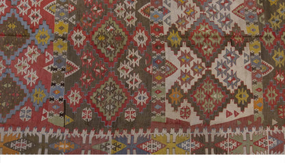 Vintage Large Konya Kilim, 140 x 376 cm / 4.7 x 12.4 ft Kilim