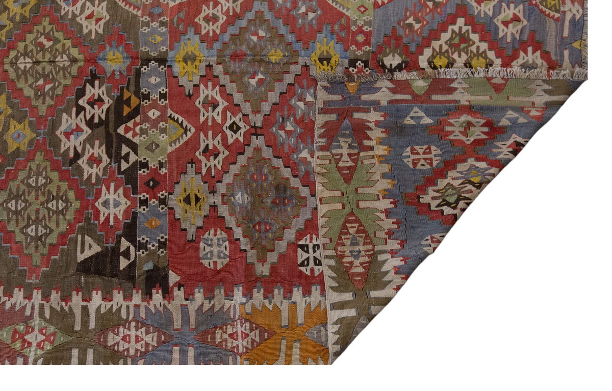 Vintage Large Konya Kilim, 140 x 376 cm / 4.7 x 12.4 ft Kilim