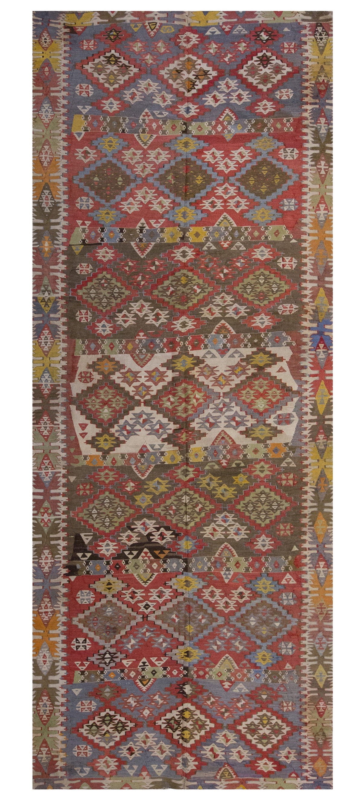 Vintage Large Konya Kilim, 140 x 376 cm / 4.7 x 12.4 ft Kilim