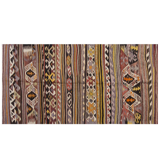 Vintage Large Konya Kilim, 144 x 284 cm / 4.9 x 9.4 ft Kilim