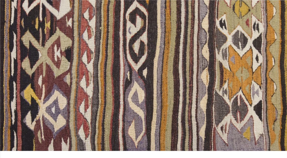 Vintage Large Konya Kilim, 144 x 284 cm / 4.9 x 9.4 ft Kilim