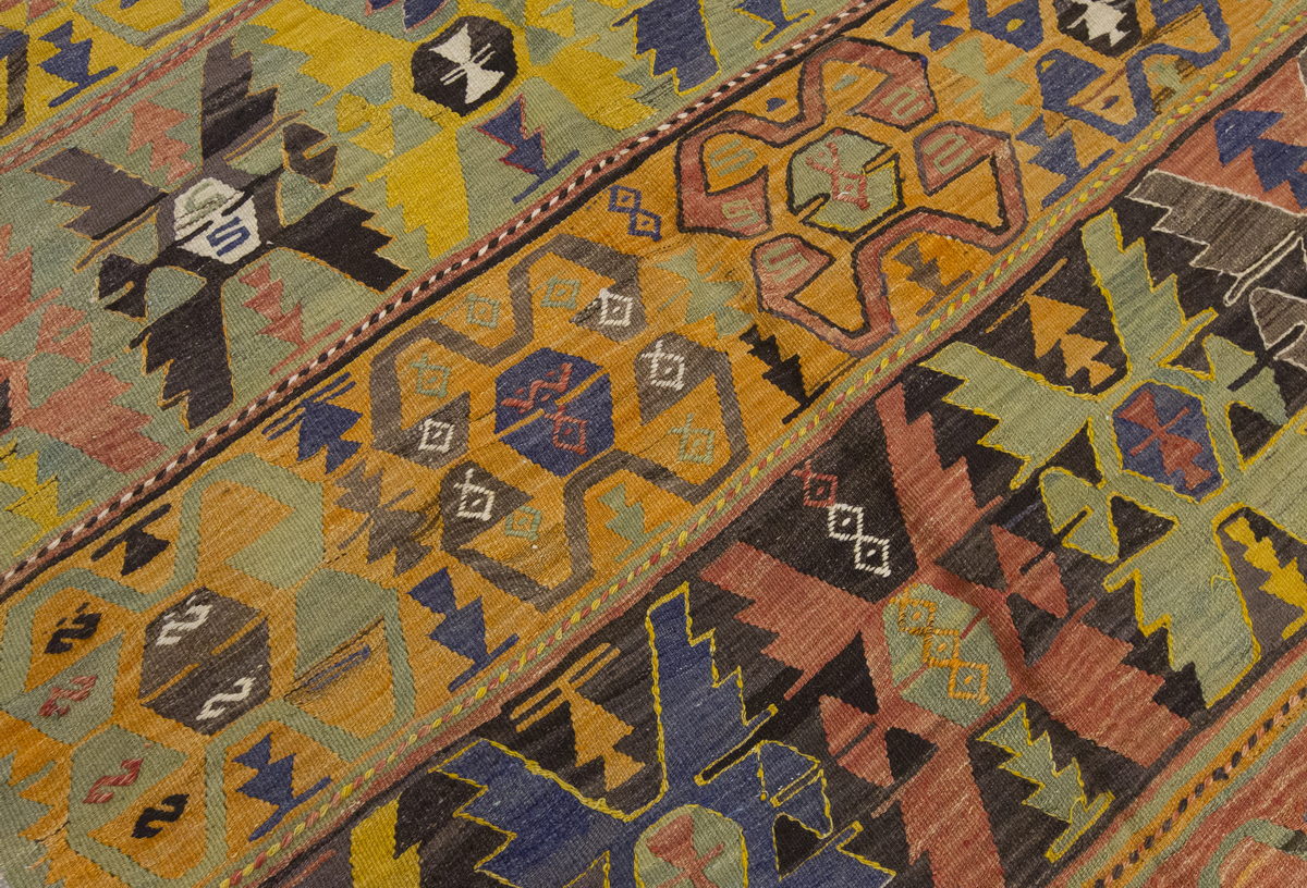 Vintage Large Konya Kilim, 150 x 372 cm / 5 x 12.2 ft Kilim