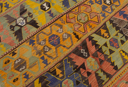Vintage Large Konya Kilim, 150 x 372 cm / 5 x 12.2 ft Kilim