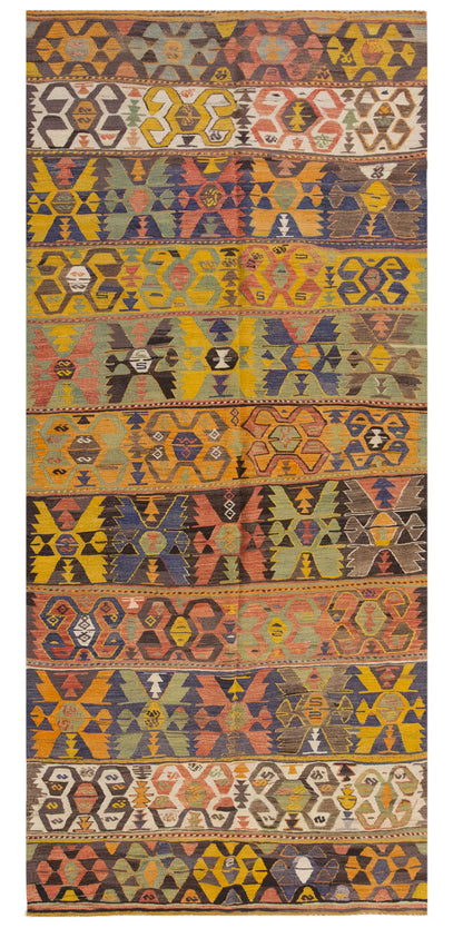 Vintage Large Konya Kilim, 150 x 372 cm / 5 x 12.2 ft Kilim