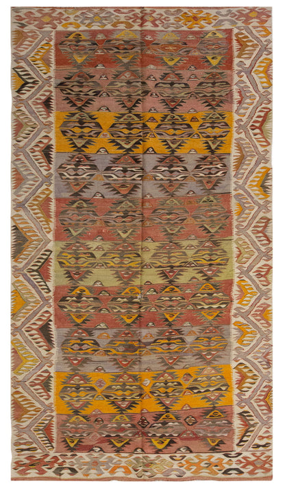 Vintage Large Konya Kilim, 156 x 282 cm / 5.1 x 9.3 ft Kilim