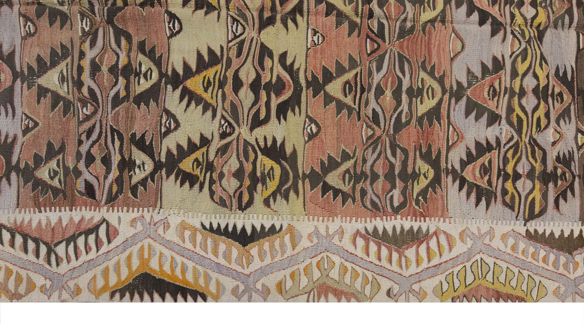 Vintage Large Konya Kilim, 157 x 404 cm / 5.2 x 13.3 ft Kilim