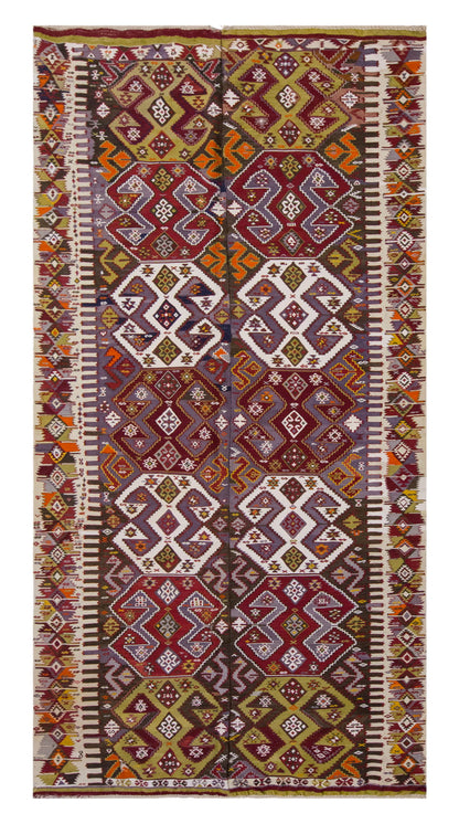 Vintage Large Konya Kilim, 168 x 357 cm / 5.6 x 11.9 ft Kilim