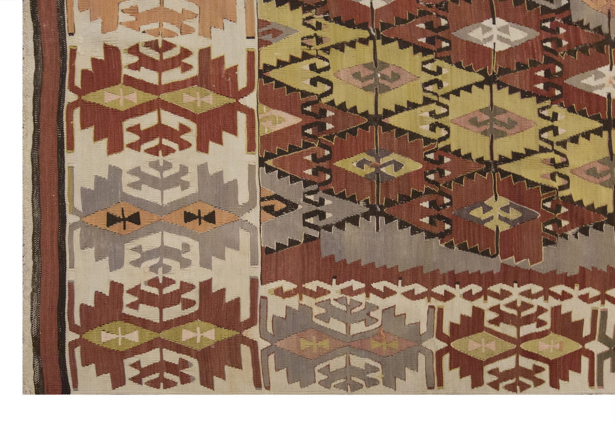 Vintage Large Konya Kilim, 171 x 431 cm / 5.7 x 14.2 ft Kilim