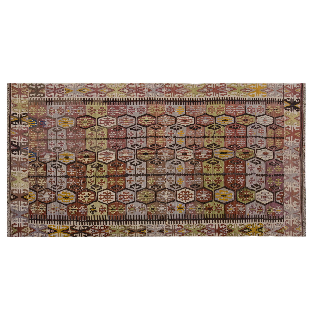 Vintage Large Konya Kilim, 176 x 340 cm / 5.9 x 11.2 ft Kilim
