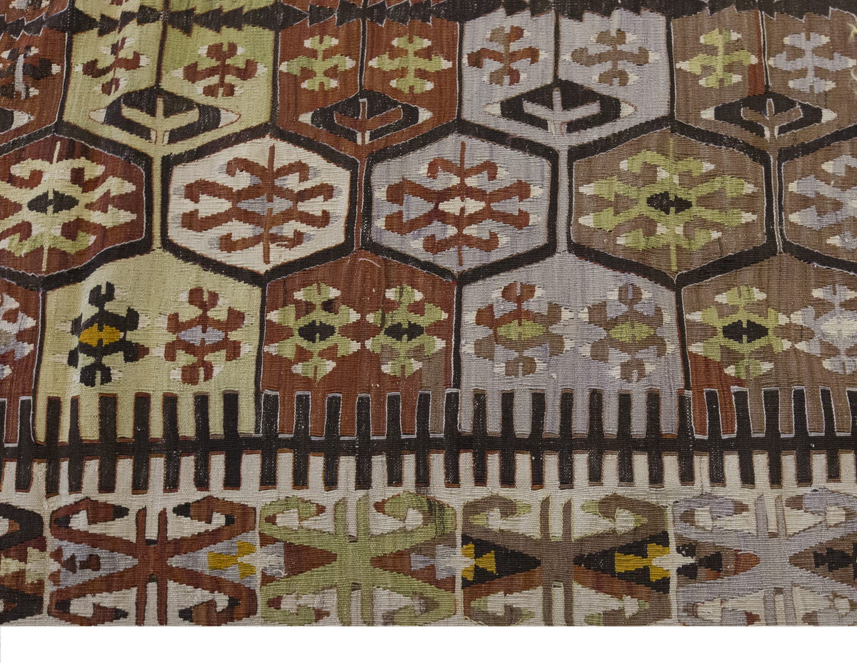 Vintage Large Konya Kilim, 176 x 340 cm / 5.9 x 11.2 ft Kilim