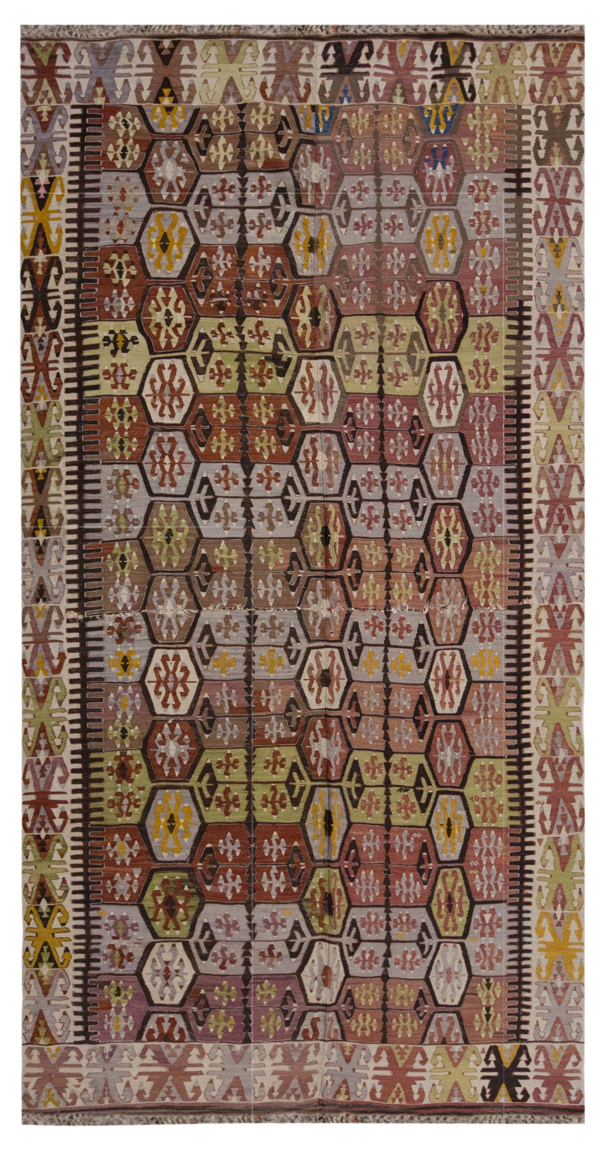 Vintage Large Konya Kilim, 176 x 340 cm / 5.9 x 11.2 ft Kilim
