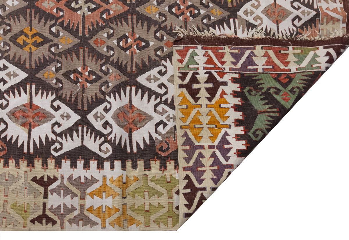 Vintage Large Konya Kilim, 176 x 515 cm / 5.9 x 17 ft Kilim