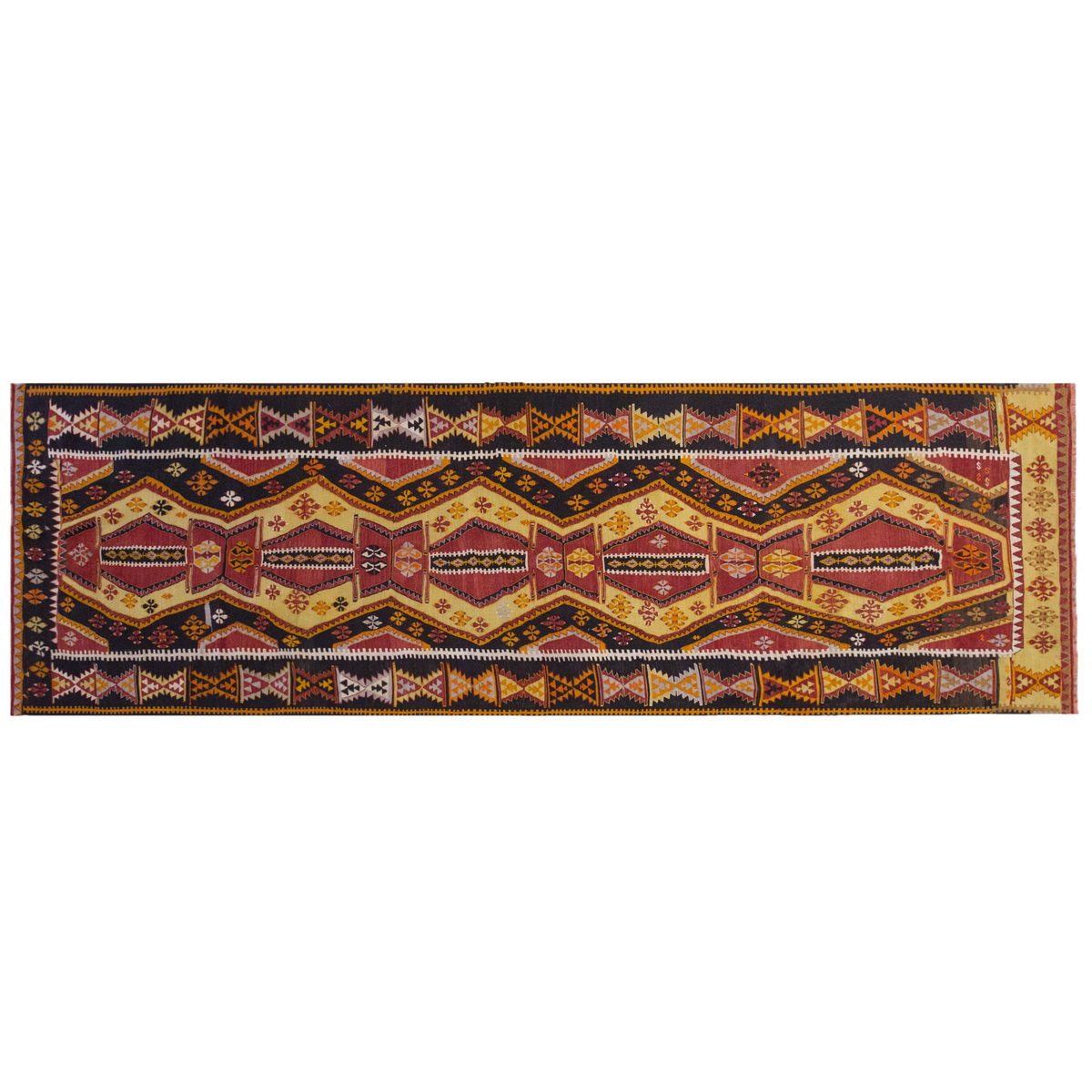 Vintage Large Konya Kilim, 187 x 415 cm / 6.2 x 13.7 ft Kilim