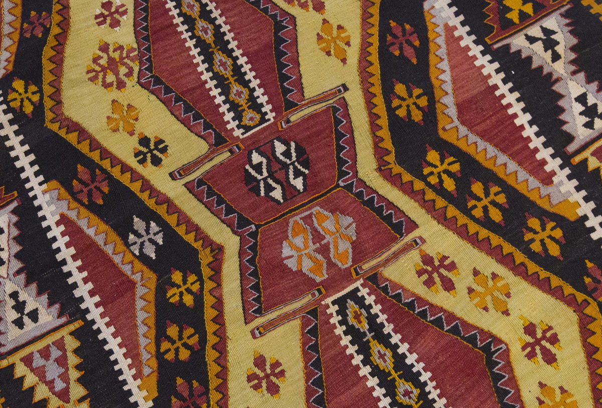 Vintage Large Konya Kilim, 187 x 415 cm / 6.2 x 13.7 ft Kilim