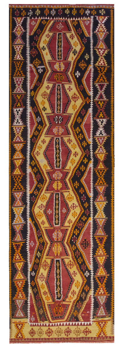 Vintage Large Konya Kilim, 187 x 415 cm / 6.2 x 13.7 ft Kilim