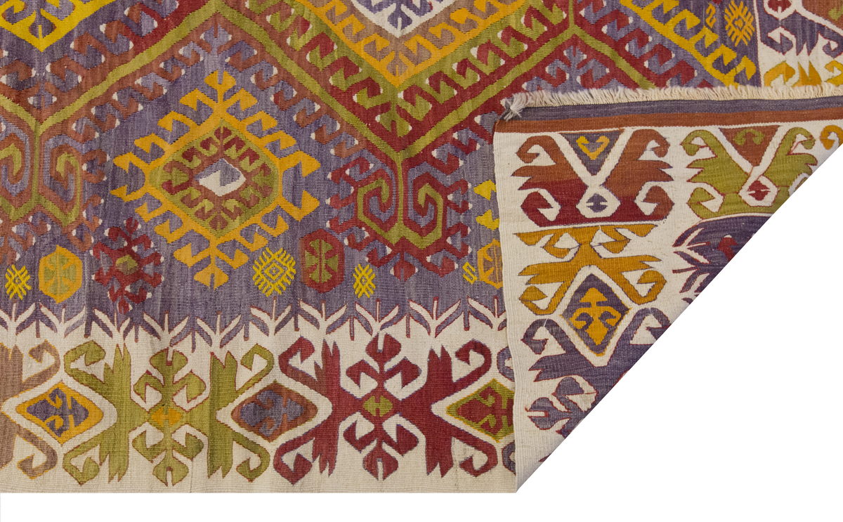 Vintage Large Konya Kilim, 192 x 400 cm / 6.4 x 13.1 ft Kilim