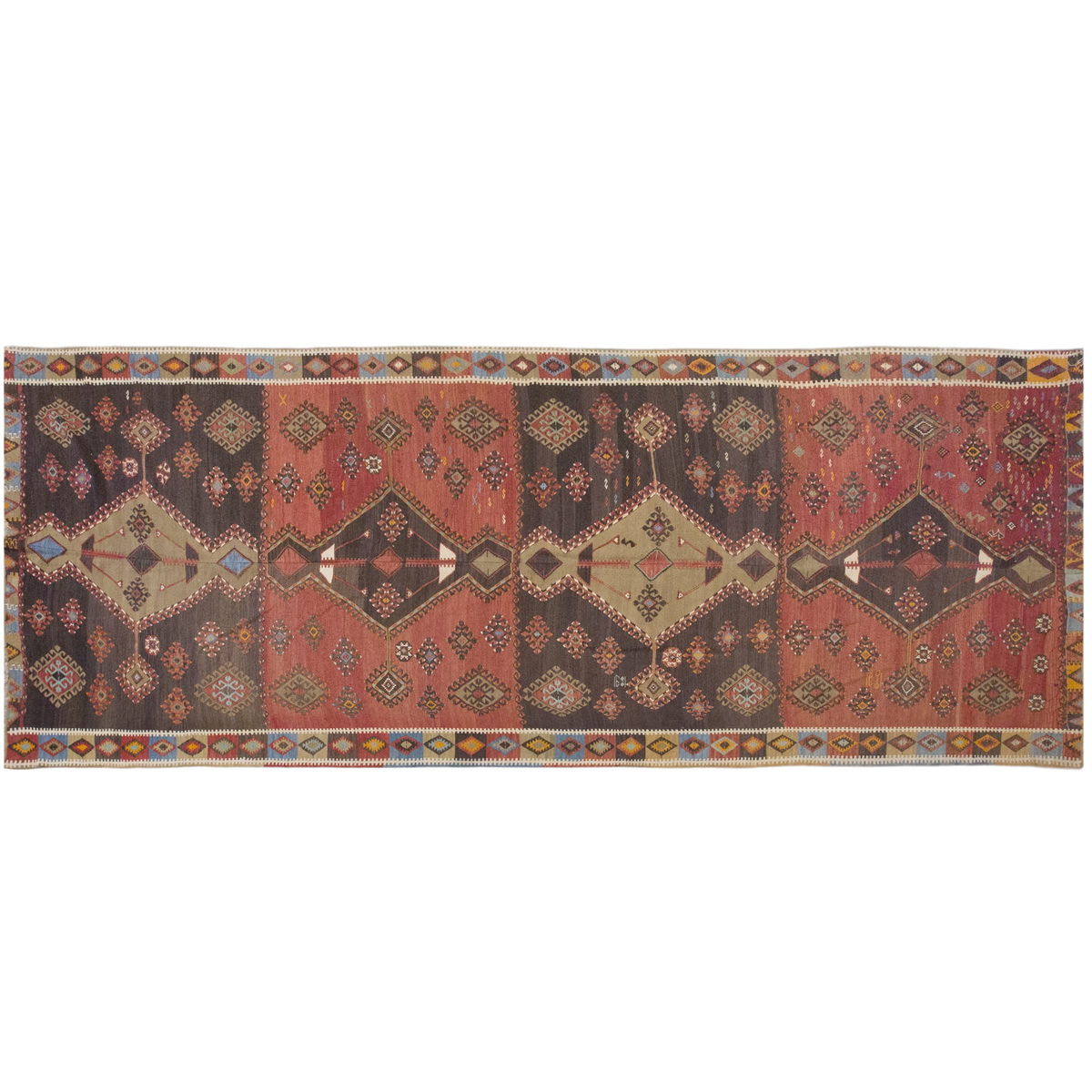 Vintage Large Konya Kilim, 205 x 525 cm / 6.9 x 17.3 ft Kilim
