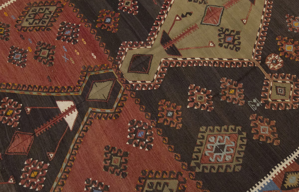Vintage Large Konya Kilim, 205 x 525 cm / 6.9 x 17.3 ft Kilim