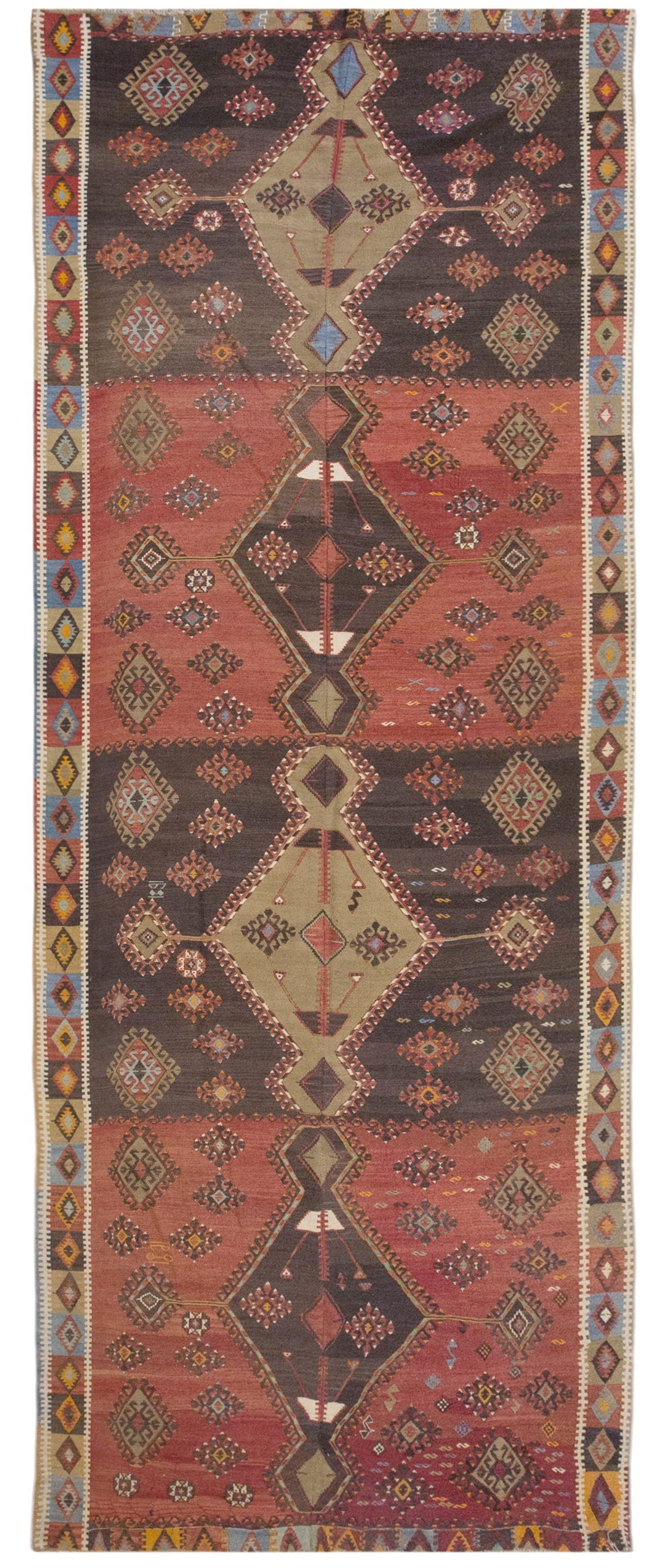Vintage Large Konya Kilim, 205 x 525 cm / 6.9 x 17.3 ft Kilim