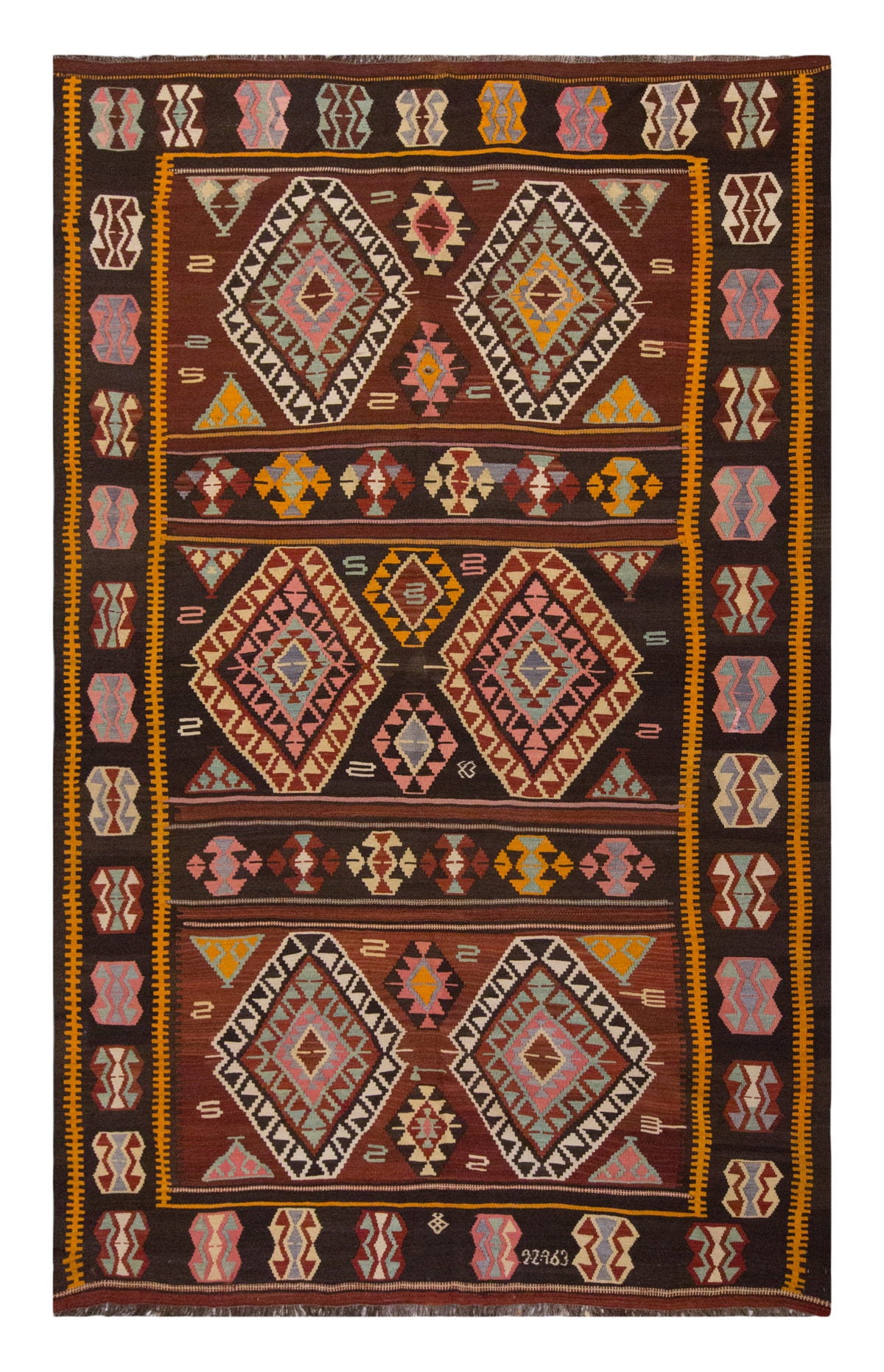 Vintage Large Kurdish Kilim, 209 x 326 cm / 7 x 10.8 ft Kilim