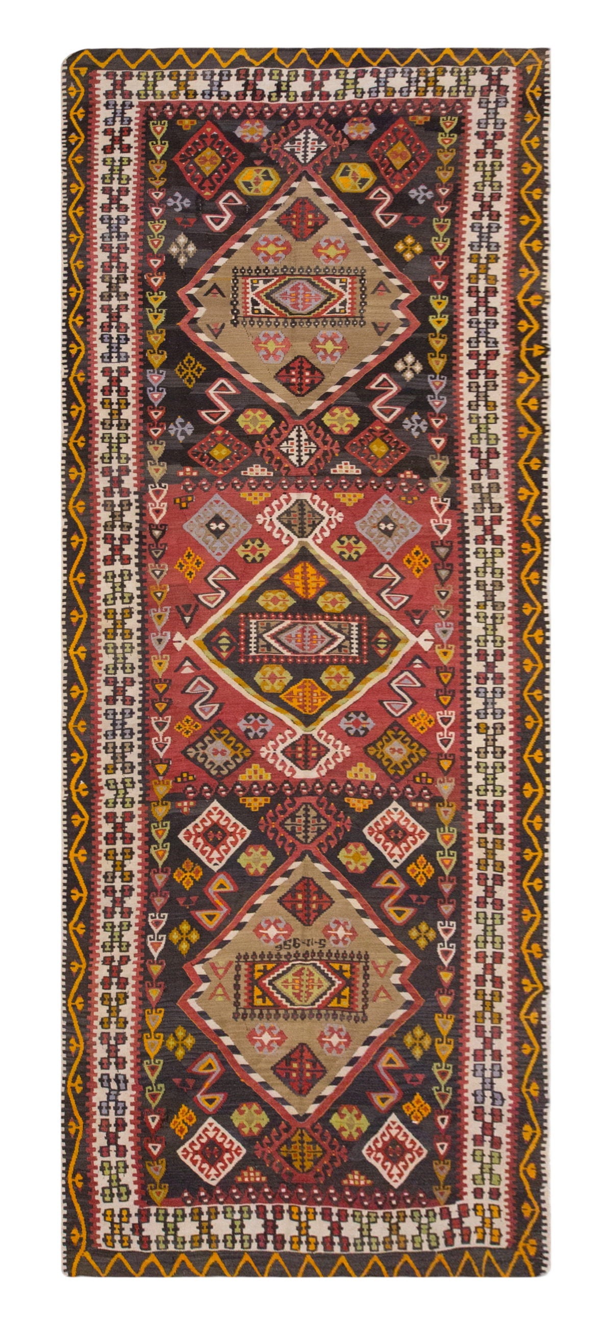 Vintage Large Malatya-Akçadağ Kilim, 140 x 430 cm / 4.7 x 14.1 ft Kilim