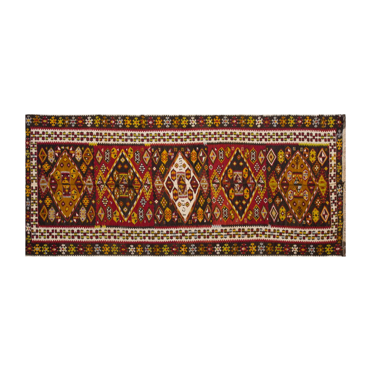 Vintage Large Malatya-Akçadağ Kilim, 151 x 420 cm / 5 x 13.9 ft Kilim