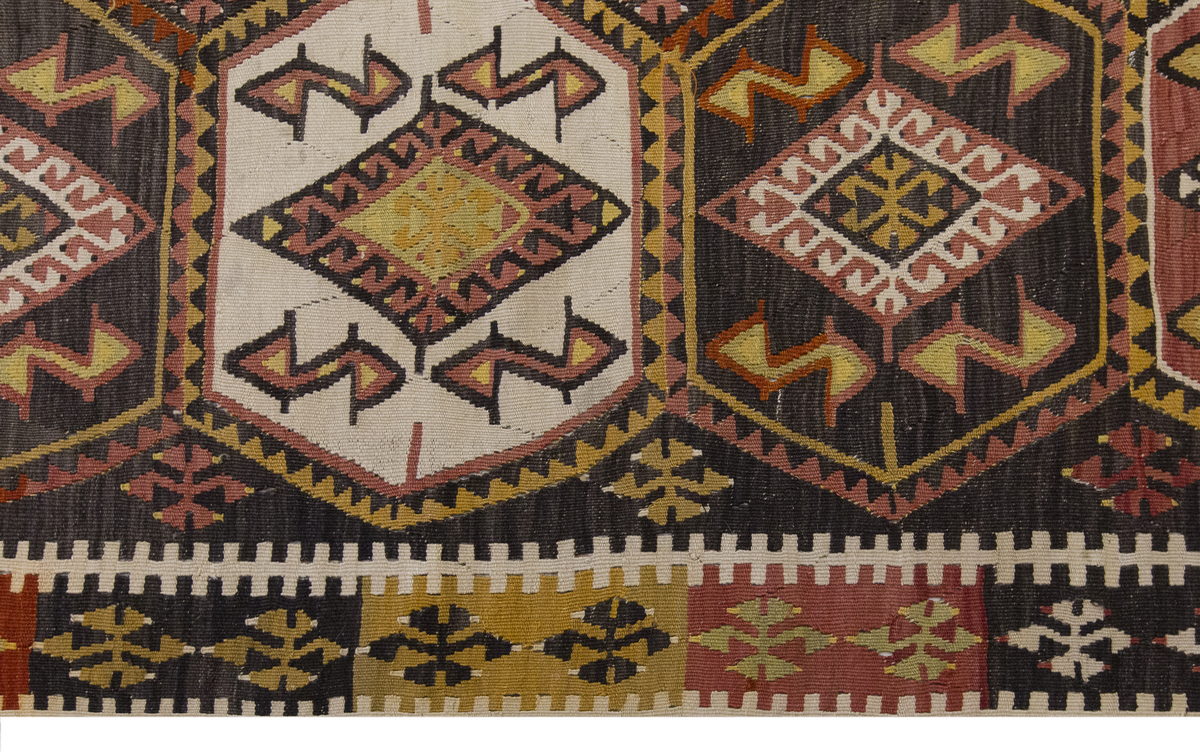 Vintage Large Malatya-Akçadağ Kilim, 173 x 348 cm / 5.8 x 11.5 ft Kilim
