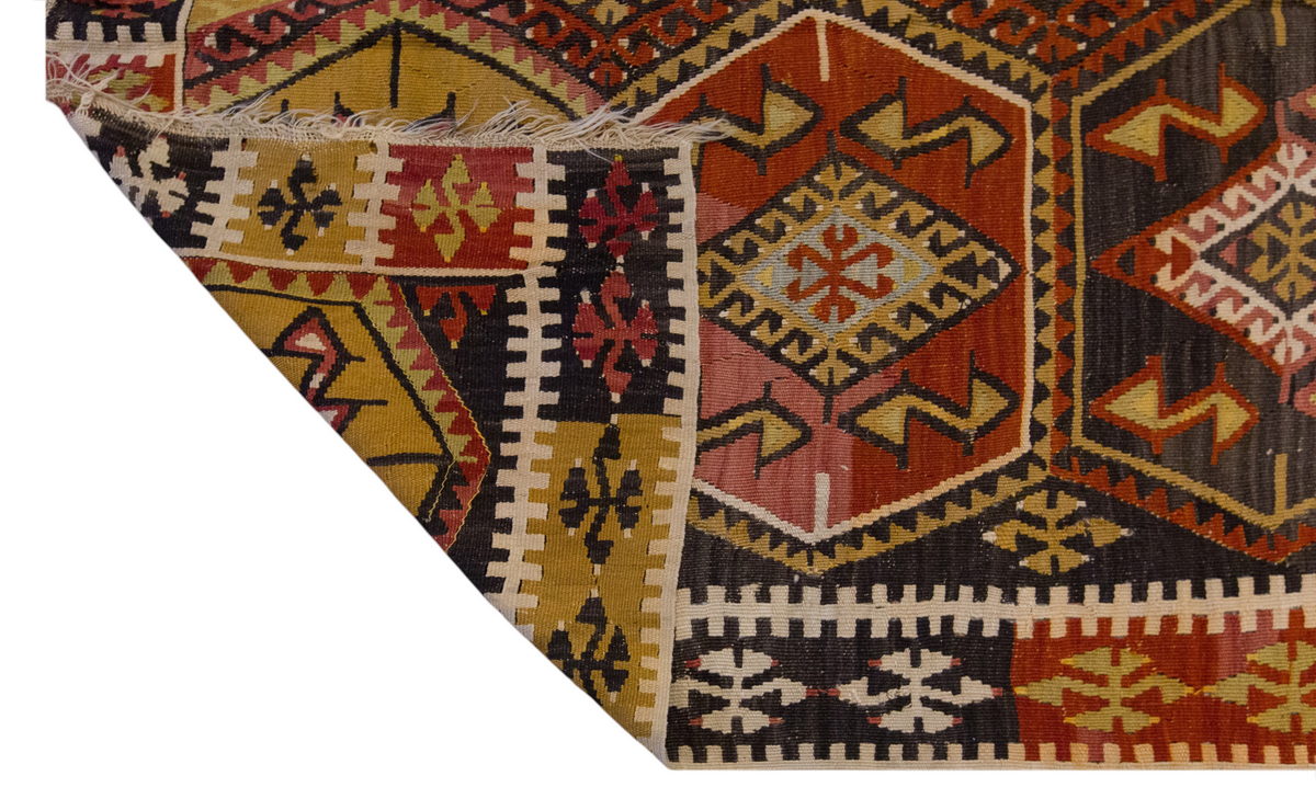 Vintage Large Malatya-Akçadağ Kilim, 173 x 348 cm / 5.8 x 11.5 ft Kilim