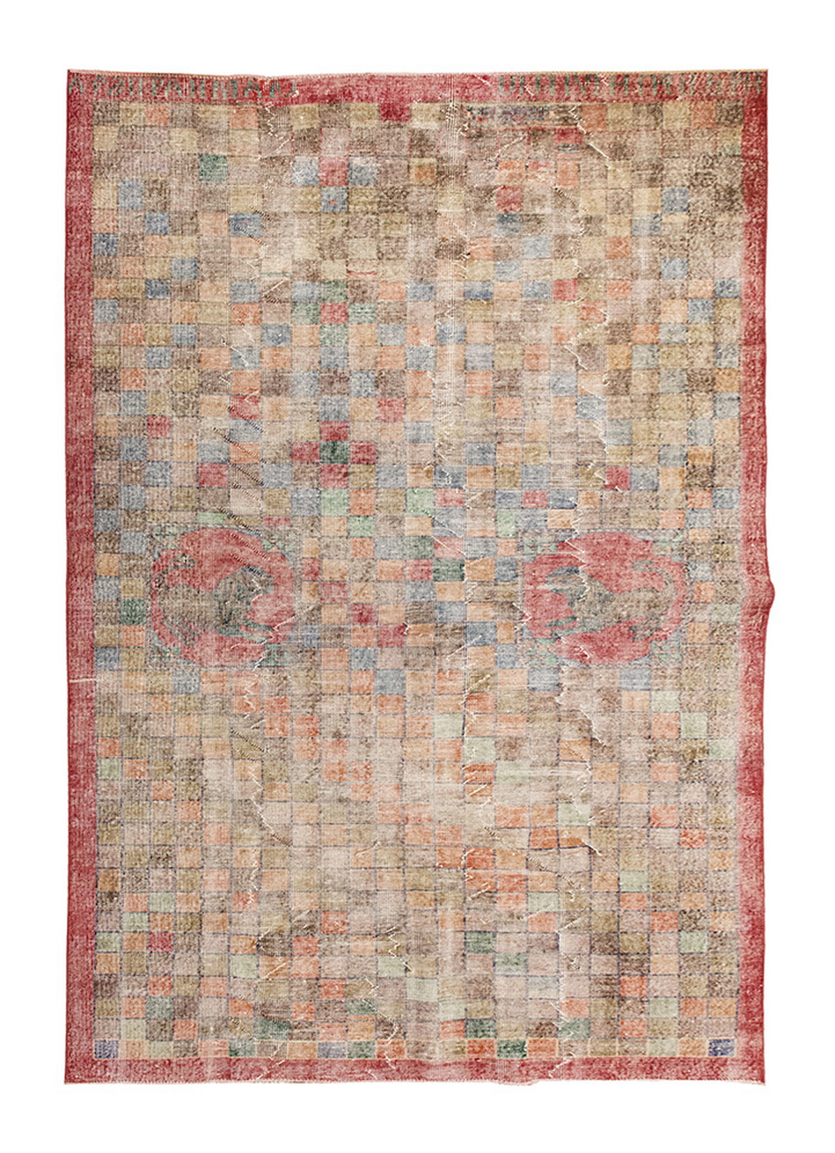 Vintage Large Rug, Oushak Area Rug 5'10" x 9'9" feet 177 x 296 cm