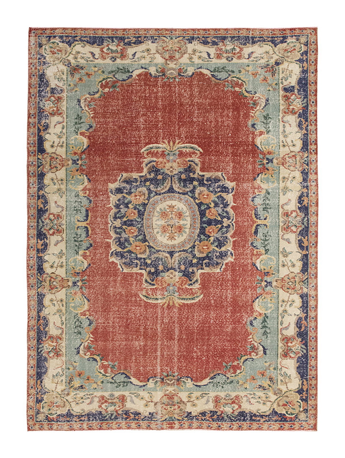 Vintage Large Rug, Oushak Area Rug 6'3" x 9'7" feet 190 x 292 cm