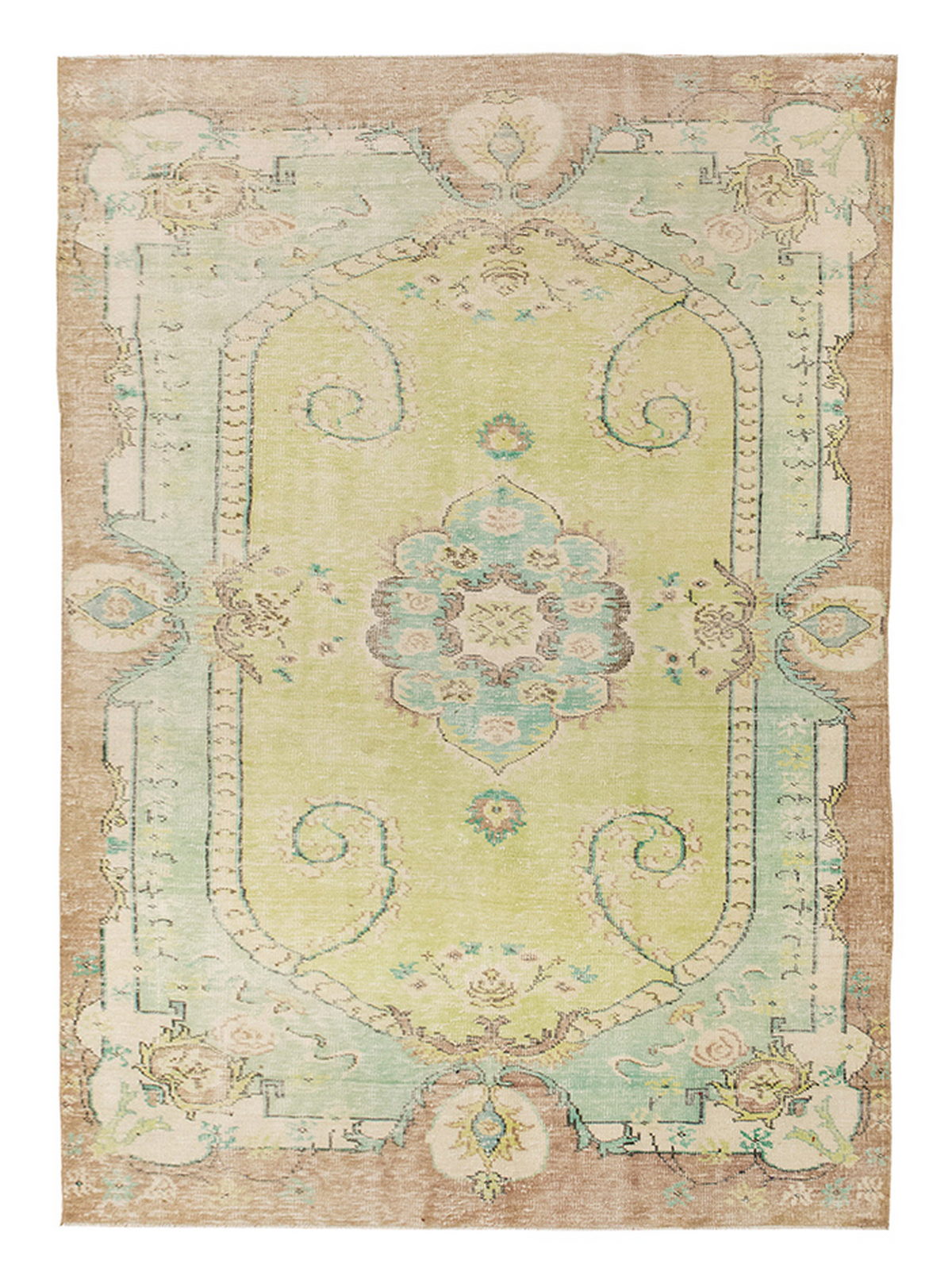 Vintage Large Rug, Oushak Area Rug 6'4" x 10'2" feet 192 x 310 cm