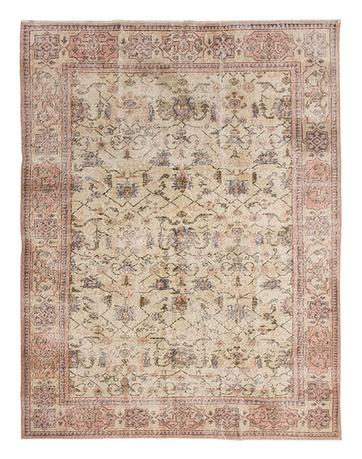 Vintage Large Rug, Oushak Area Rug 6'5" x 9'11" feet 196 x 301 cm