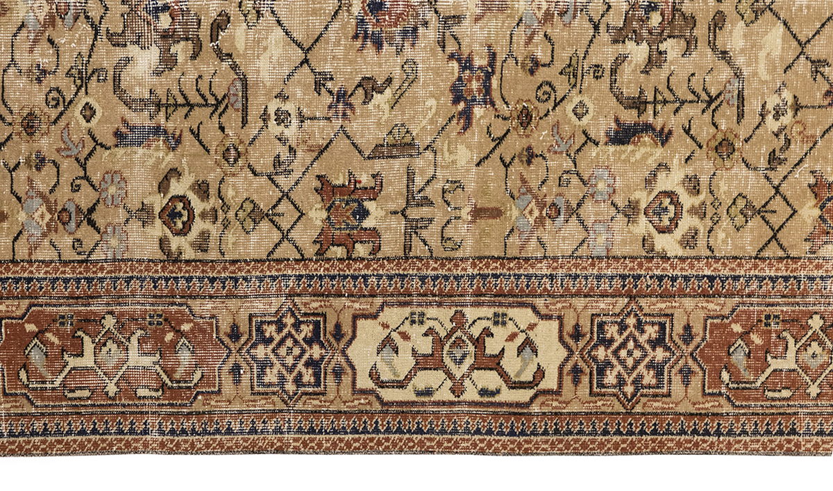 Vintage Large Rug, Oushak Area Rug 6'6" x 9'10" feet 198 x 300 cm