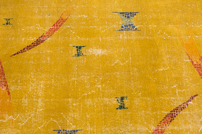 Vintage Large Rug, Oushak Area Rug 6'9" x 9'9" feet 205 x 296 cm