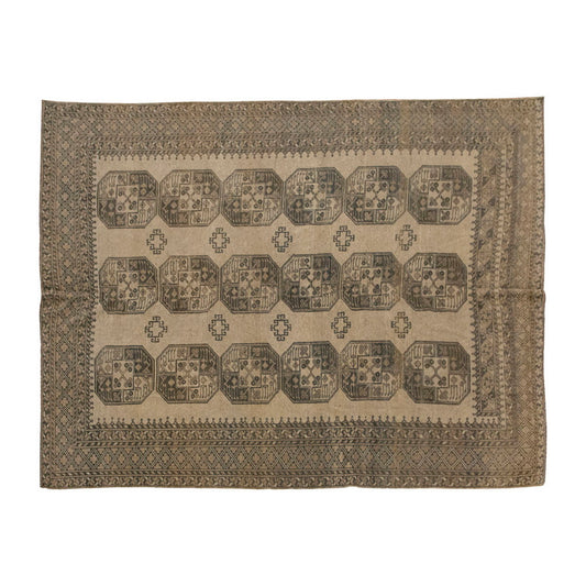 Vintage Large Rug, Oushak Area Rug 7'3" x 10' feet 222 x 305 cm