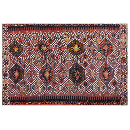 Vintage Large Saçıkara Tribe Kilim, 237 x 311 cm / 7.9 x 10.2 ft Kilim