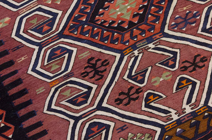 Vintage Large Saçıkara Tribe Kilim, 237 x 311 cm / 7.9 x 10.2 ft Kilim