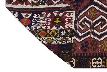 Vintage Large Saçıkara Tribe Kilim, 244 x 390 cm / 8 x 13 ft Kilim