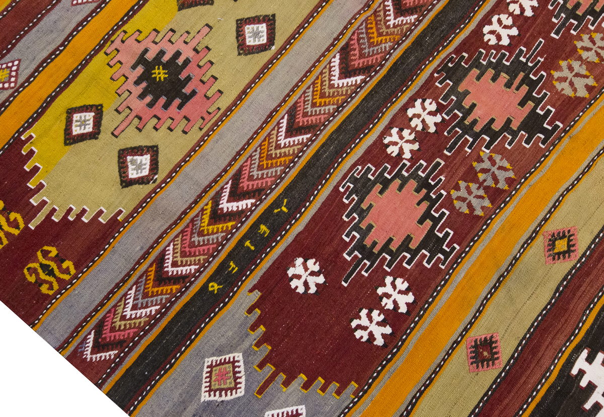 Vintage Large Sivas Kilim, 194 x 350 cm / 6.4 x 11.6 ft Kilim
