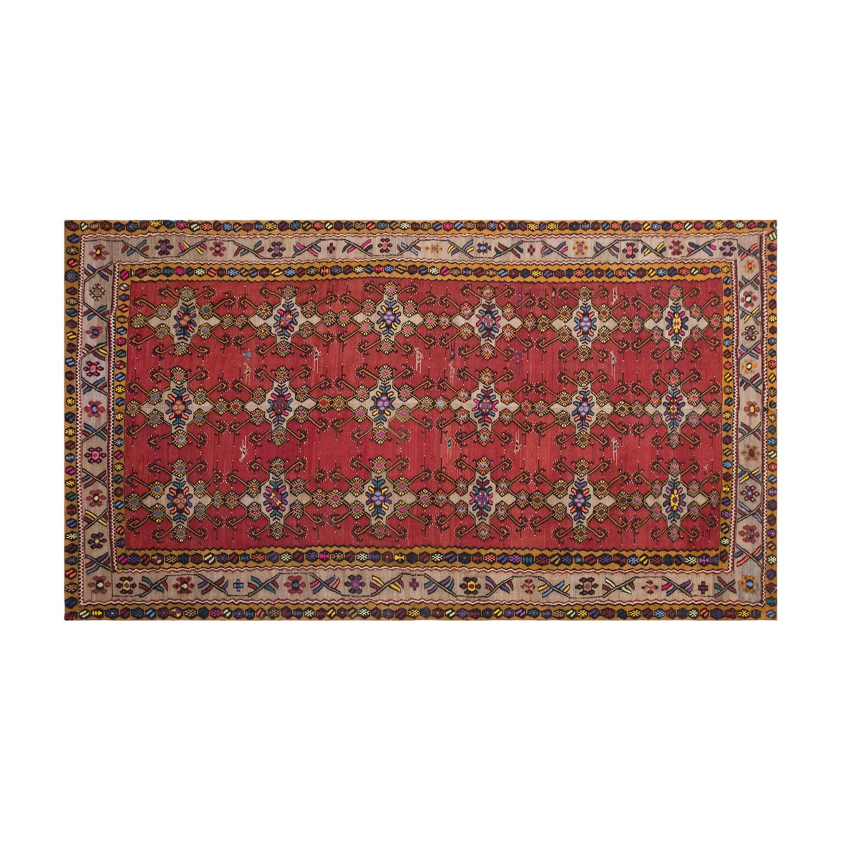 Vintage Large Sivas Kilim, 220 x 434 cm / 7.3 x 14.3 ft Kilim