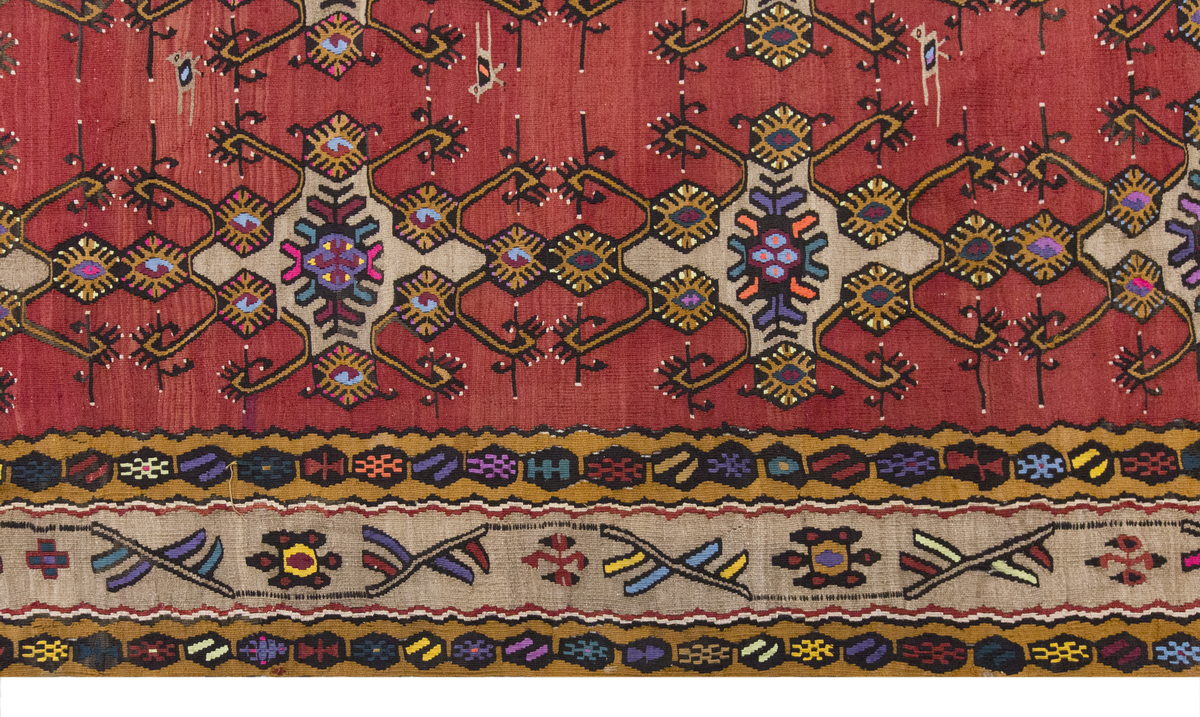 Vintage Large Sivas Kilim, 220 x 434 cm / 7.3 x 14.3 ft Kilim