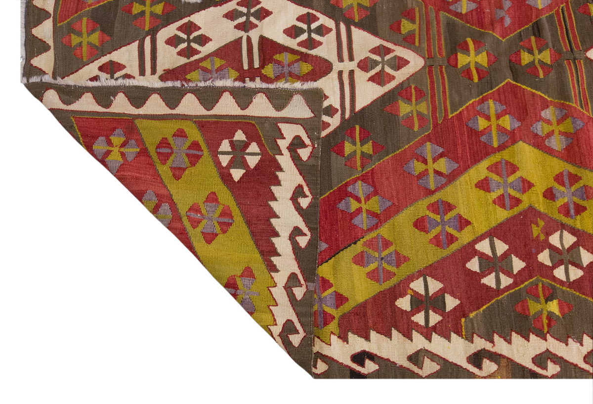Vintage Large Sivrihisar-Eskişehir Kilim, 134 x 325 cm / 4.5 x 10.8 ft Kilim
